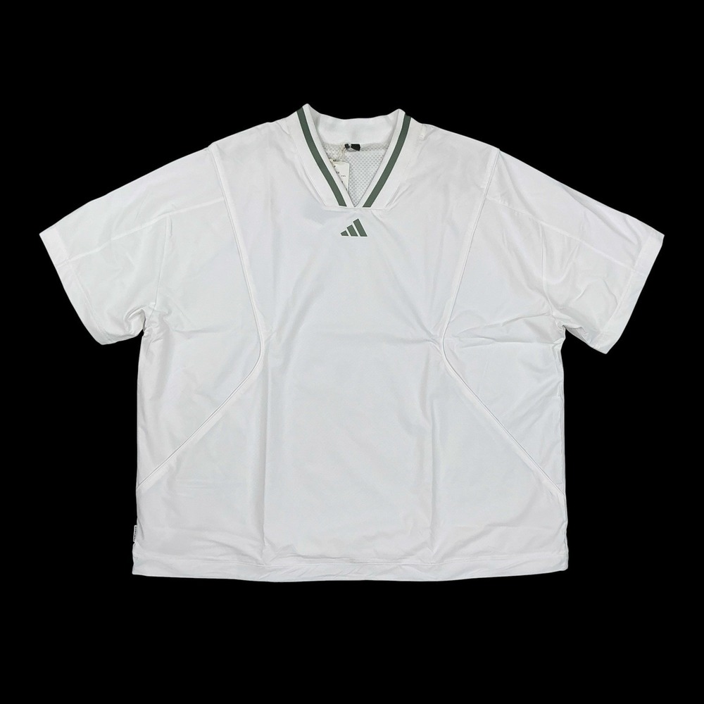 Adidas Shirt Men 2XL White Beyond Short Sleeve Layer Pullover Golf BTC NWT